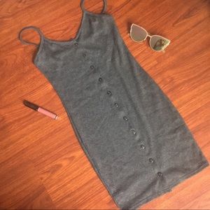 Grey Button Up Dress